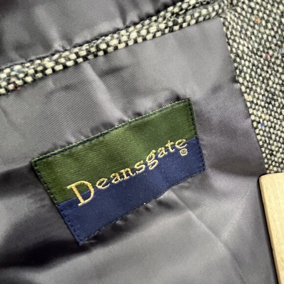 Deansgate Blazer Mens 42 Regular Gray Lambs Wool Sport Coat Jacket Tweed Lined - Picture 4 of 16